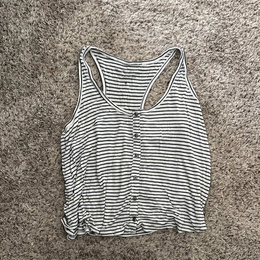 Striped Black and White Tank Top